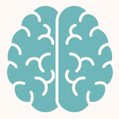 Green icon of a brain